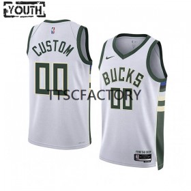 Dres Milwaukee Bucks Prilagođeni Nike 2022-23 Association Edition Bijela Swingman - Dječji